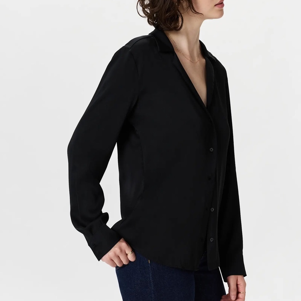 Quince Black Silk Blouse